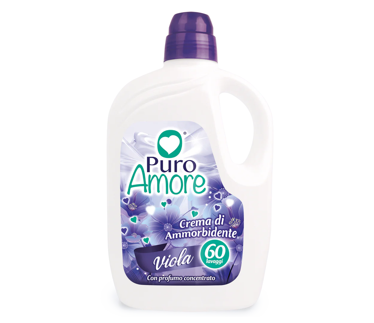 Puro Amore Ammorbidente 60 Lavaggi 3000ml Viola – Ammorbidente per Lavatrice con Fragranza Intensa e Avvolgente