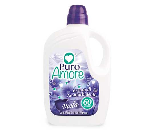 Puro Amore Ammorbidente 60 Lavaggi 3000ml Viola – Ammorbidente per Lavatrice con Fragranza Intensa e Avvolgente