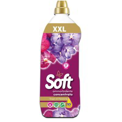 Soft XXL 95 Lavaggi Ammorbidente Concentrato 2000ml Sogni di Passione – Ammorbidente per Lavatrice con Fragranza Intensa