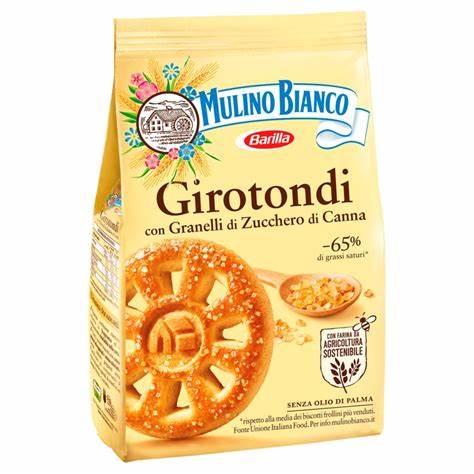 Mulino Bianco Girotondi 350 g – Biscotti di Pasta Frolla con Granella di Zucchero di Canna